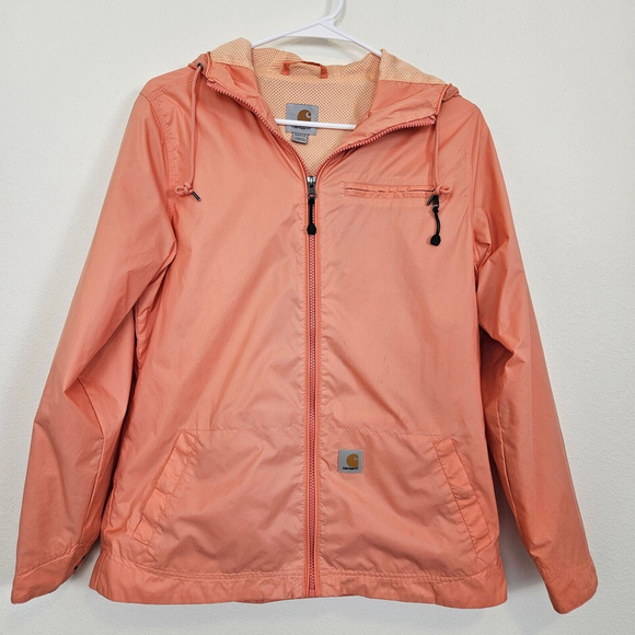 Carhartt Jackets & Blazers - Carhartt Womens Rockford Windbreaker Jacket Rain Coat Coral Full Zip Hooded XS
